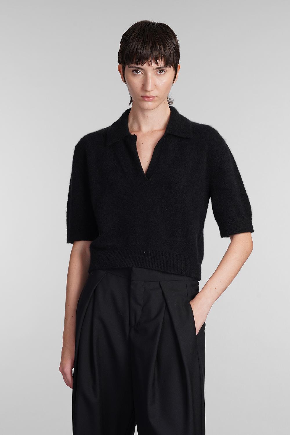 Deliberti Laneus Polo in cashmere nera cod. 407325 - Deliberti The Luxury Shopping