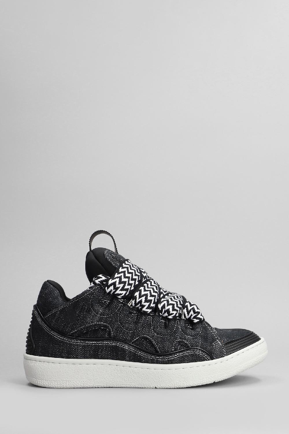Deliberti Lanvin Sneakers curb in cotone nero cod. 406107 - Deliberti The Luxury Shopping