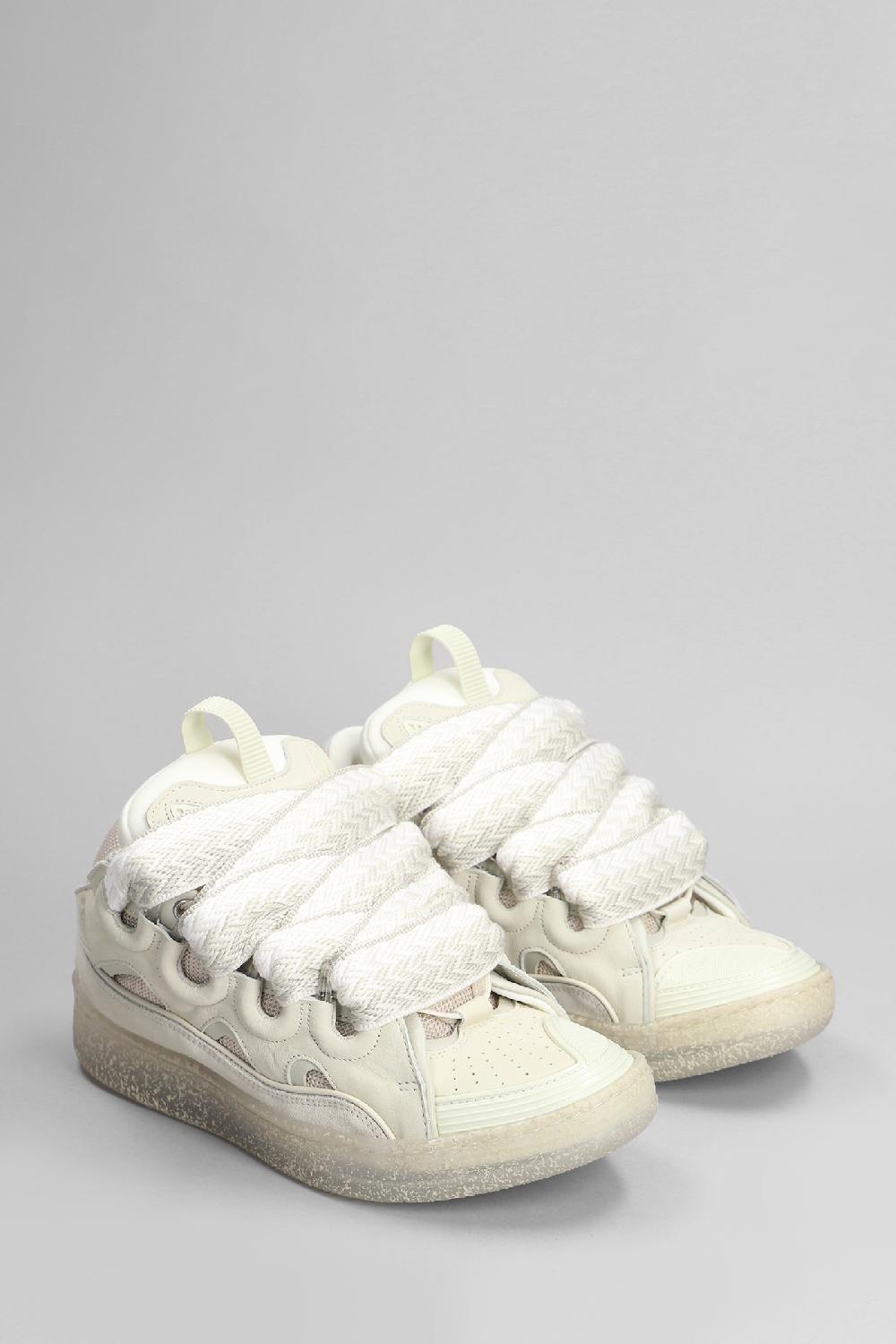 Deliberti Lanvin Sneakers Curb In Pelle Beige Cod. 406108 - Deliberti The Luxury Shopping