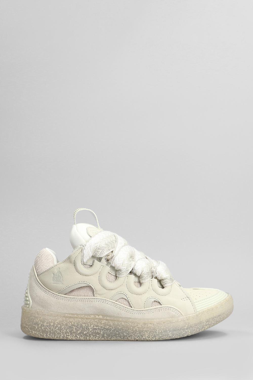 Deliberti Lanvin Sneakers curb in pelle beige cod. 406108 - Deliberti The Luxury Shopping