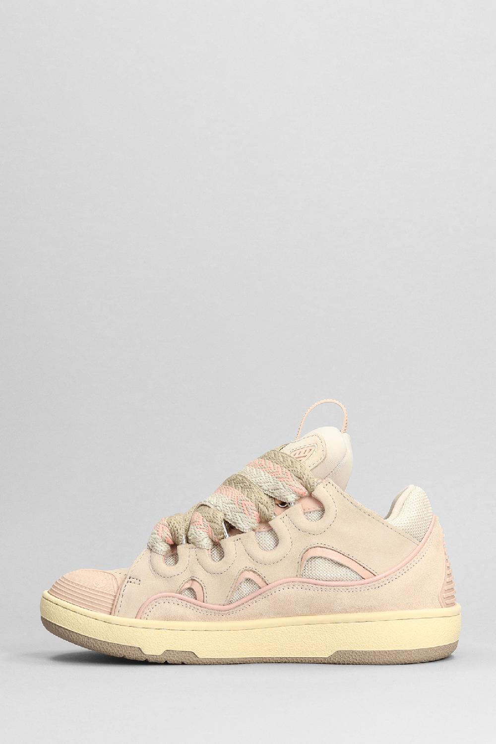 Deliberti Lanvin Sneakers Curb In Pelle E Camoscio Beige Cod. 380672 - Deliberti The Luxury Shopping