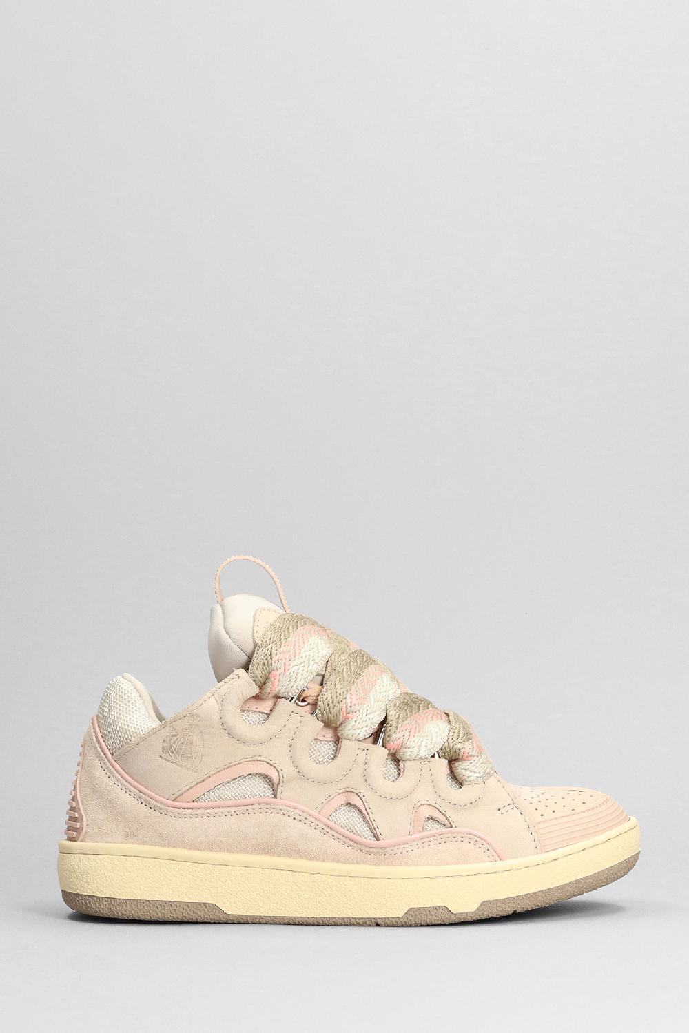 Deliberti Lanvin Sneakers curb in pelle e camoscio beige cod. 380672 - Deliberti The Luxury Shopping