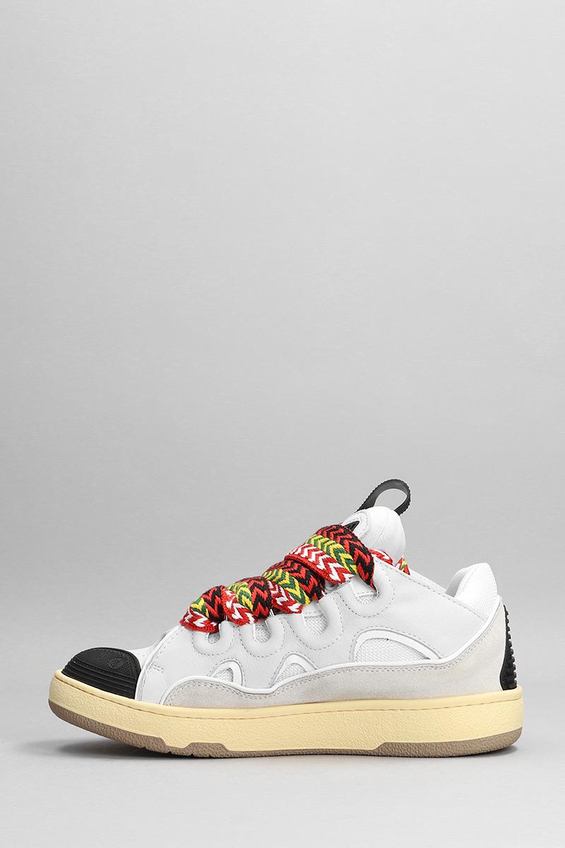 Deliberti Lanvin Sneakers Curb In Pelle E Camoscio Bianco Cod. 340588 - Deliberti The Luxury Shopping