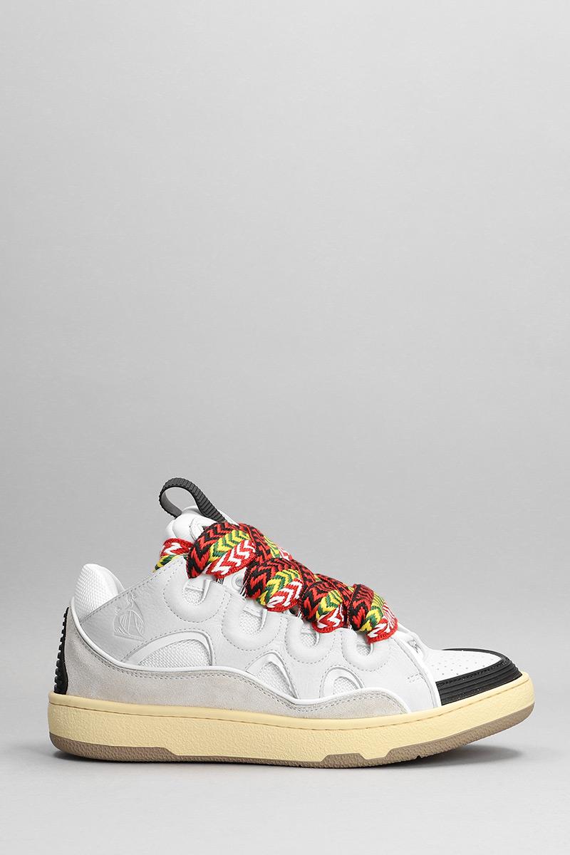 Deliberti Lanvin Sneakers curb in pelle e camoscio bianco cod. 340588 - Deliberti The Luxury Shopping