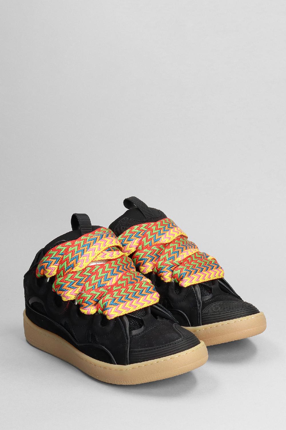 Deliberti Lanvin Sneakers Curb In Pelle E Camoscio Nero Cod. 380671 - Deliberti The Luxury Shopping