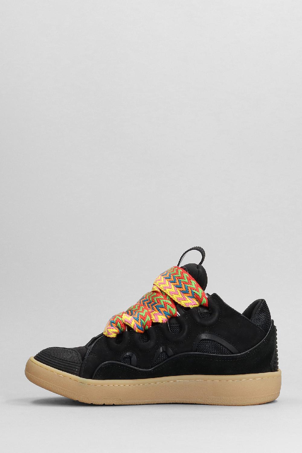 Deliberti Lanvin Sneakers Curb In Pelle E Camoscio Nero Cod. 380671 - Deliberti The Luxury Shopping