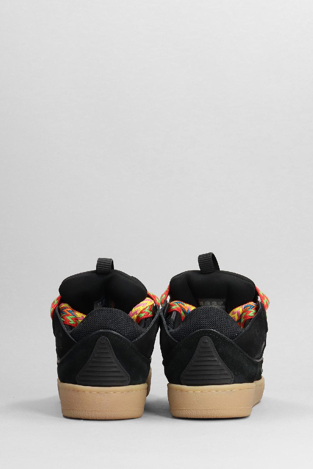 Deliberti Lanvin Sneakers Curb In Pelle E Camoscio Nero Cod. 380671 - Deliberti The Luxury Shopping
