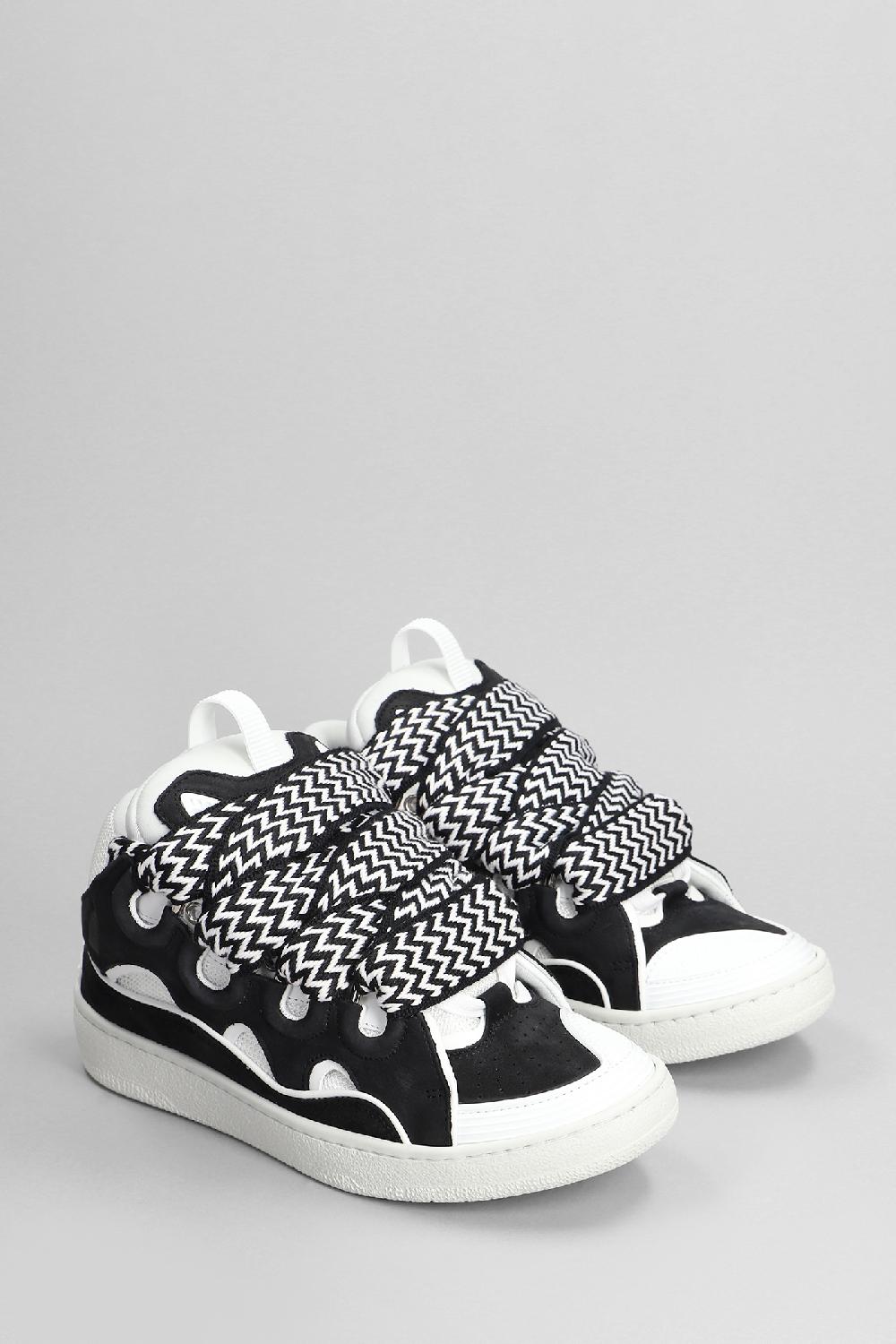 Deliberti Lanvin Sneakers Curb In Pelle E Camoscio Nero Cod. 402806 - Deliberti The Luxury Shopping