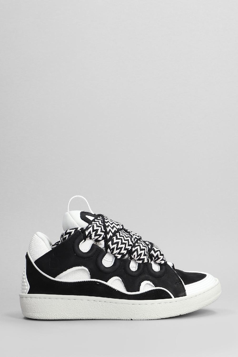 Deliberti Lanvin Sneakers curb in pelle e camoscio nero cod. 402806 - Deliberti The Luxury Shopping