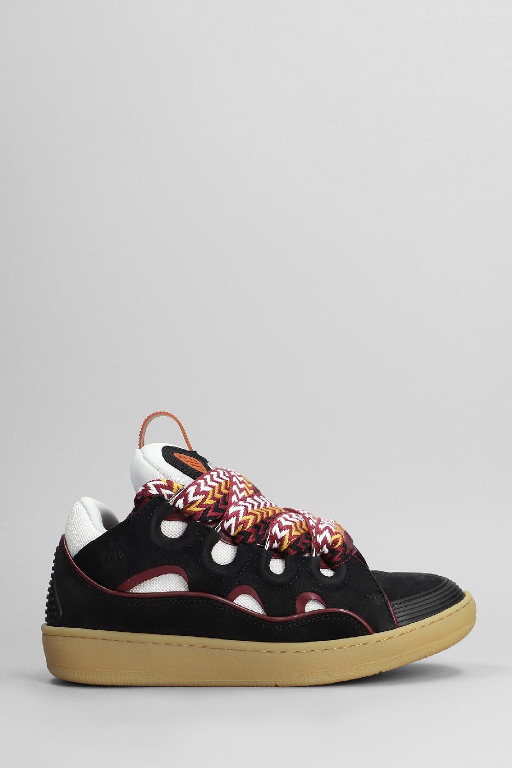 Deliberti Lanvin Sneakers curb in pelle e camoscio nero cod. 402807 - Deliberti The Luxury Shopping