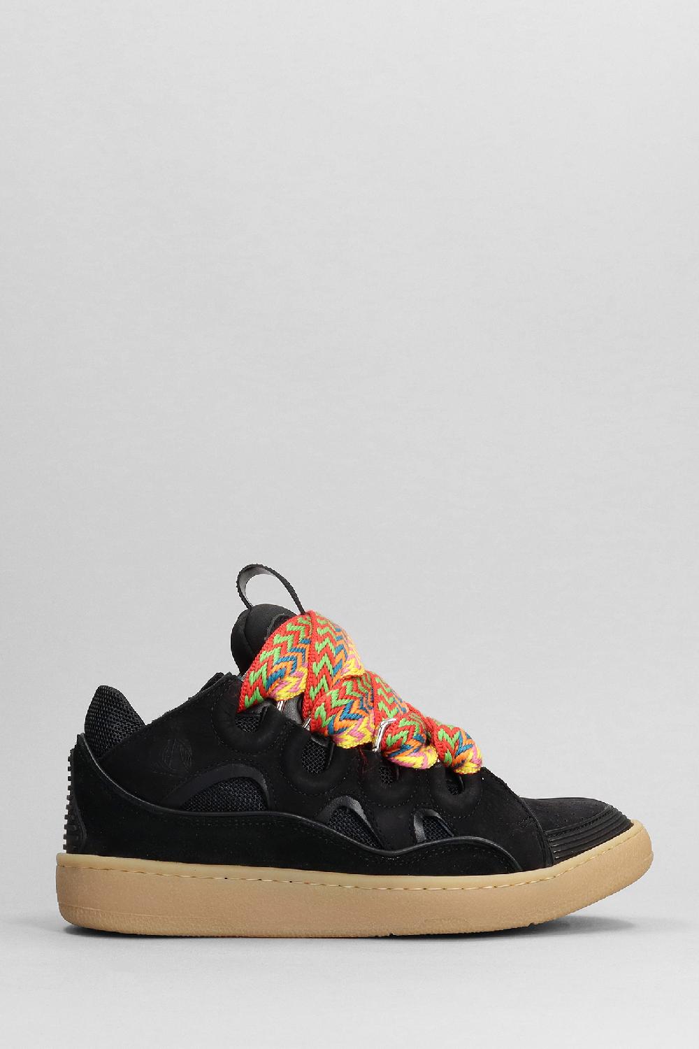 Deliberti Lanvin Sneakers curb in pelle e camoscio nero cod. 380671 - Deliberti The Luxury Shopping