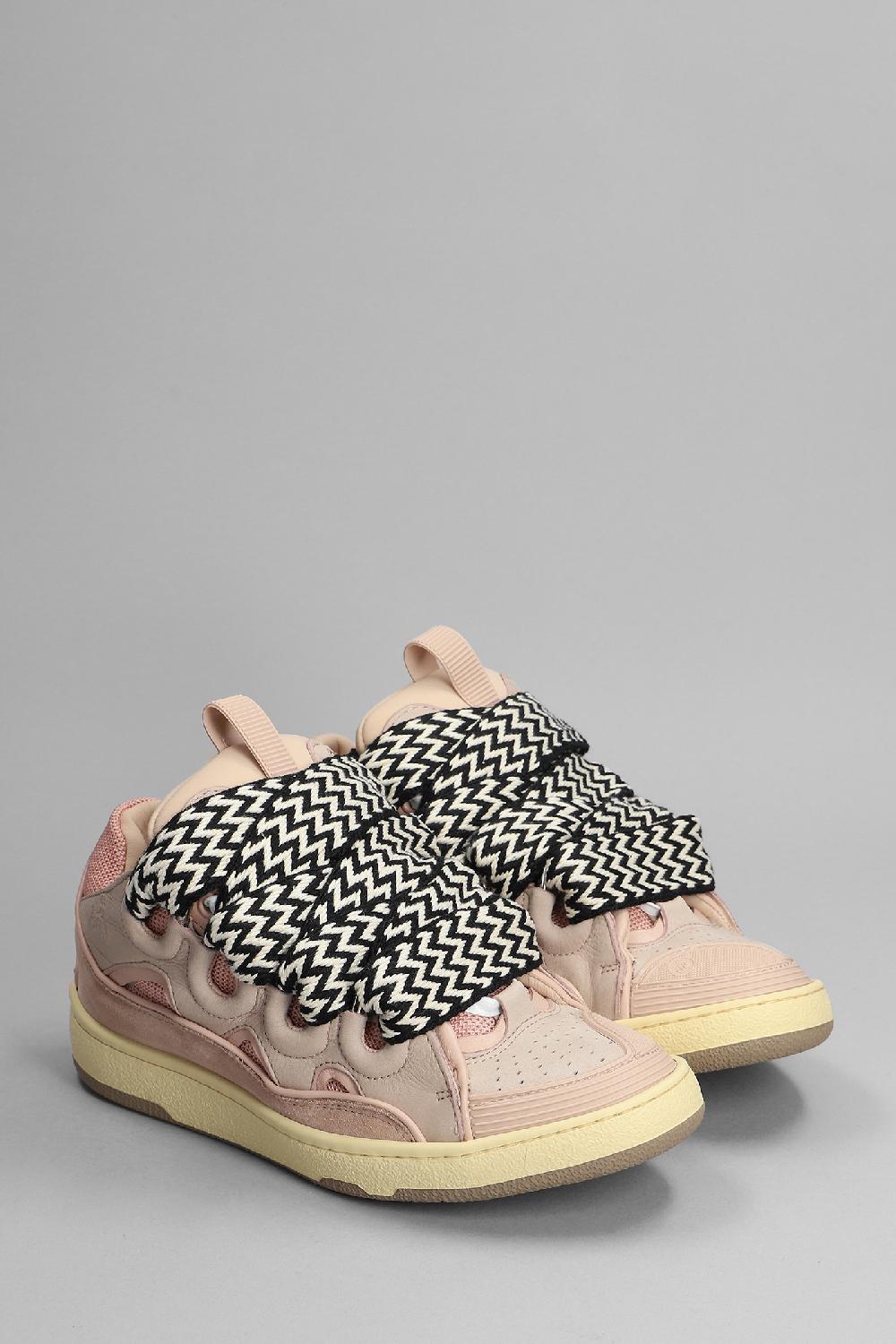 Deliberti Lanvin Sneakers Curb In Pelle E Camoscio Rosa Cod. 366546 - Deliberti The Luxury Shopping