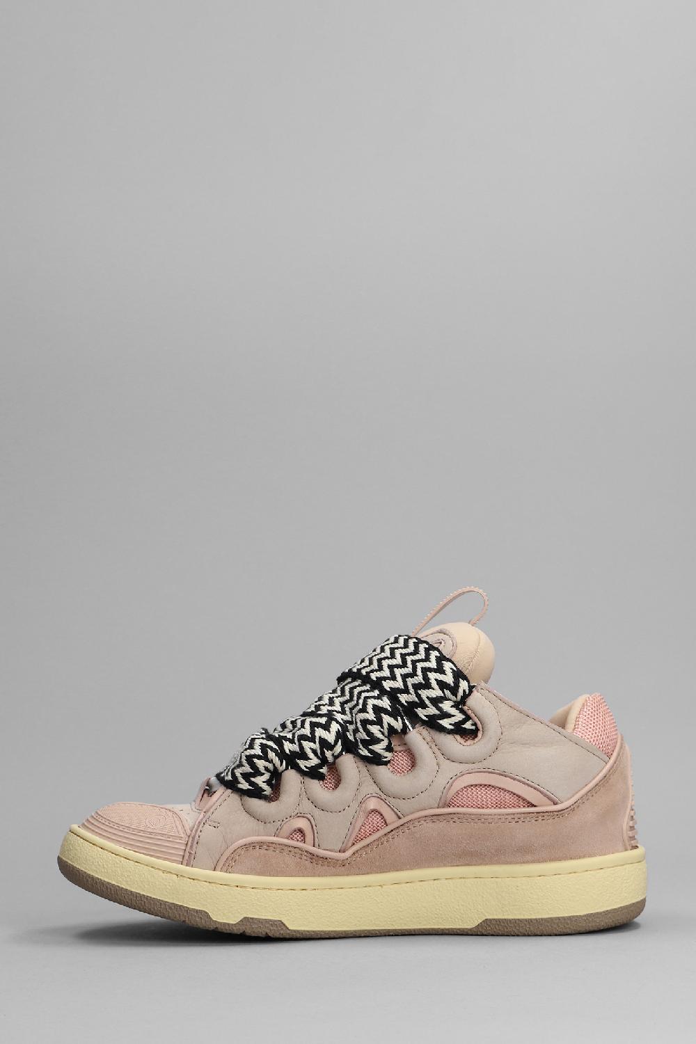 Deliberti Lanvin Sneakers Curb In Pelle E Camoscio Rosa Cod. 366546 - Deliberti The Luxury Shopping