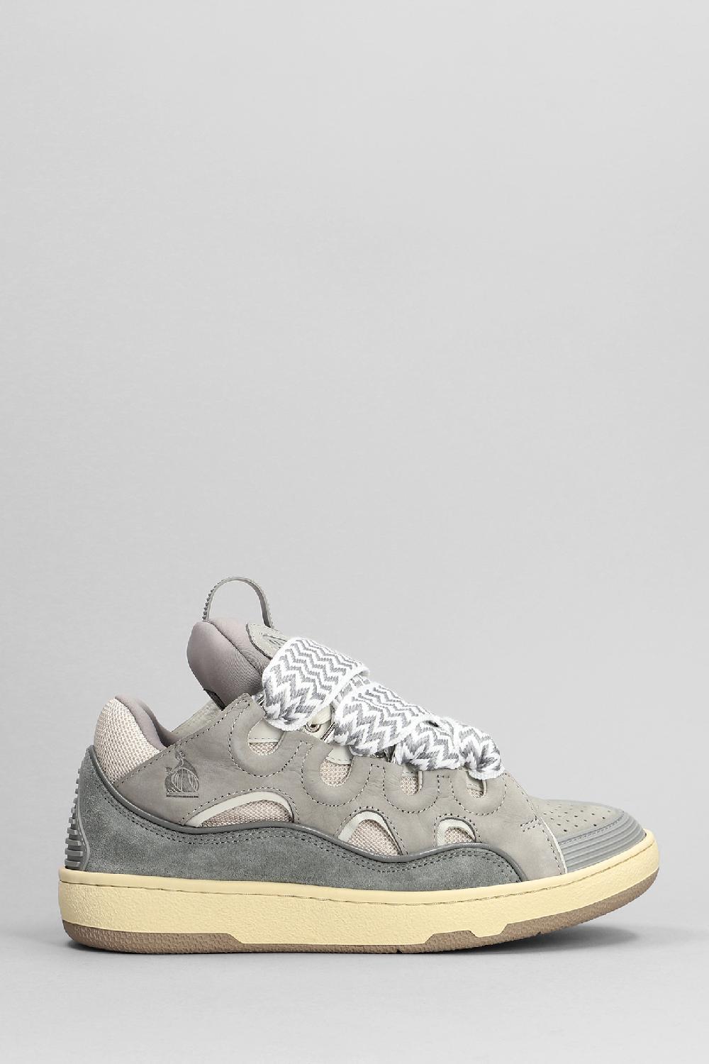 Deliberti Lanvin Sneakers curb in pelle grigia cod. 392661 - Deliberti The Luxury Shopping