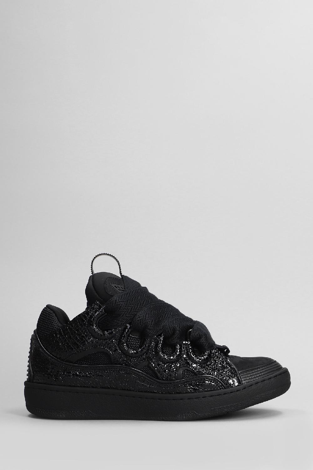 Deliberti Lanvin Sneakers curb in pelle nera cod. 406106 - Deliberti The Luxury Shopping