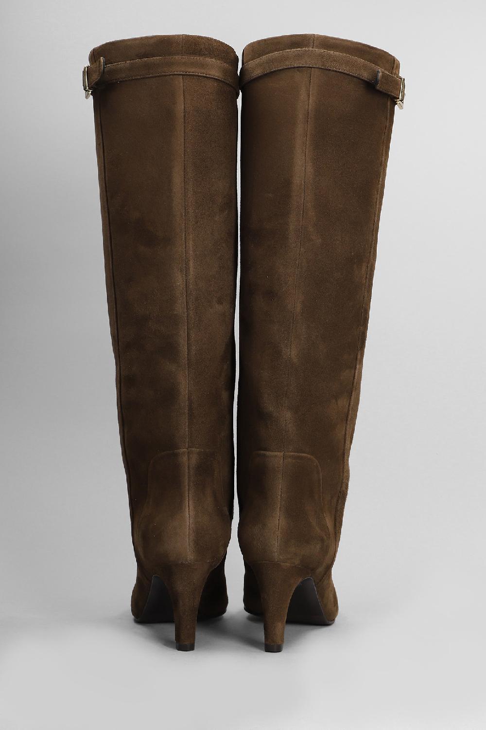 Deliberti Lella Baldi Stivali Tacco Alto In Camoscio Marrone Cod. 408807 - Deliberti The Luxury Shopping