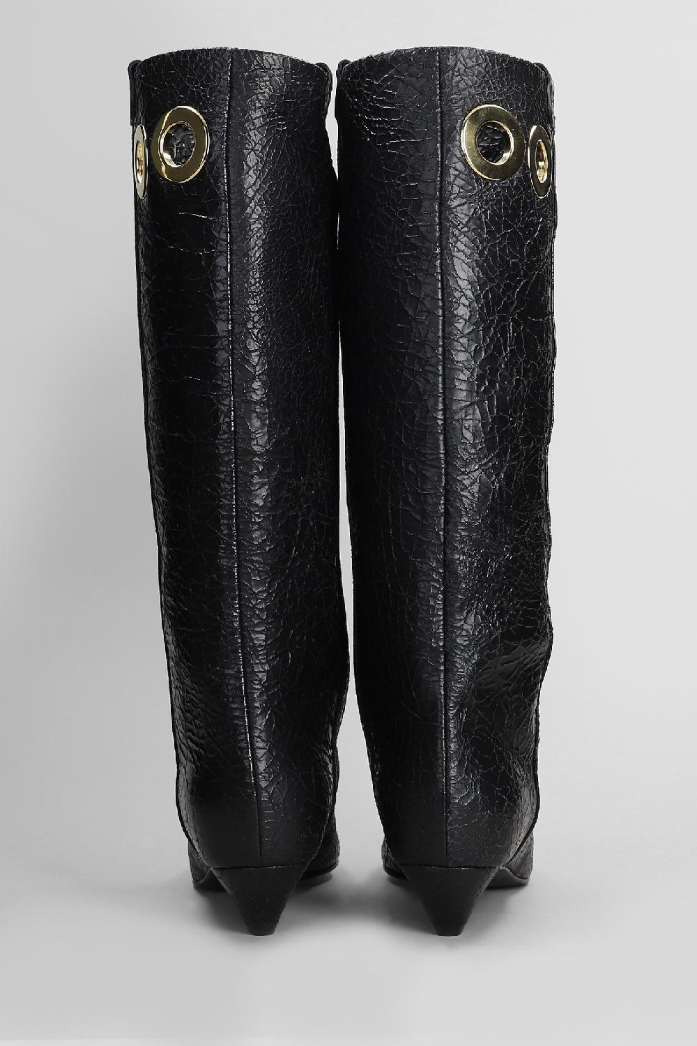 Deliberti Lella Baldi Stivali Tacco Basso In Pelle Nera Cod. 409774 - Deliberti The Luxury Shopping