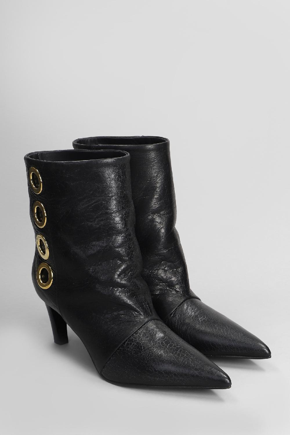 Deliberti Lella Baldi Tronchetti Tacco Alto In Pelle Nera Cod. 407763 - Deliberti The Luxury Shopping