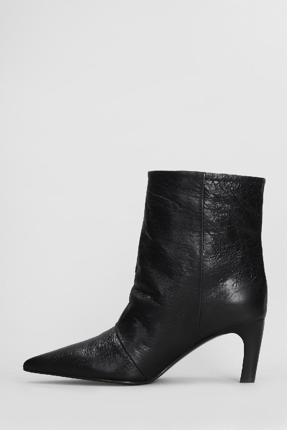 Deliberti Lella Baldi Tronchetti Tacco Alto In Pelle Nera Cod. 407763 - Deliberti The Luxury Shopping