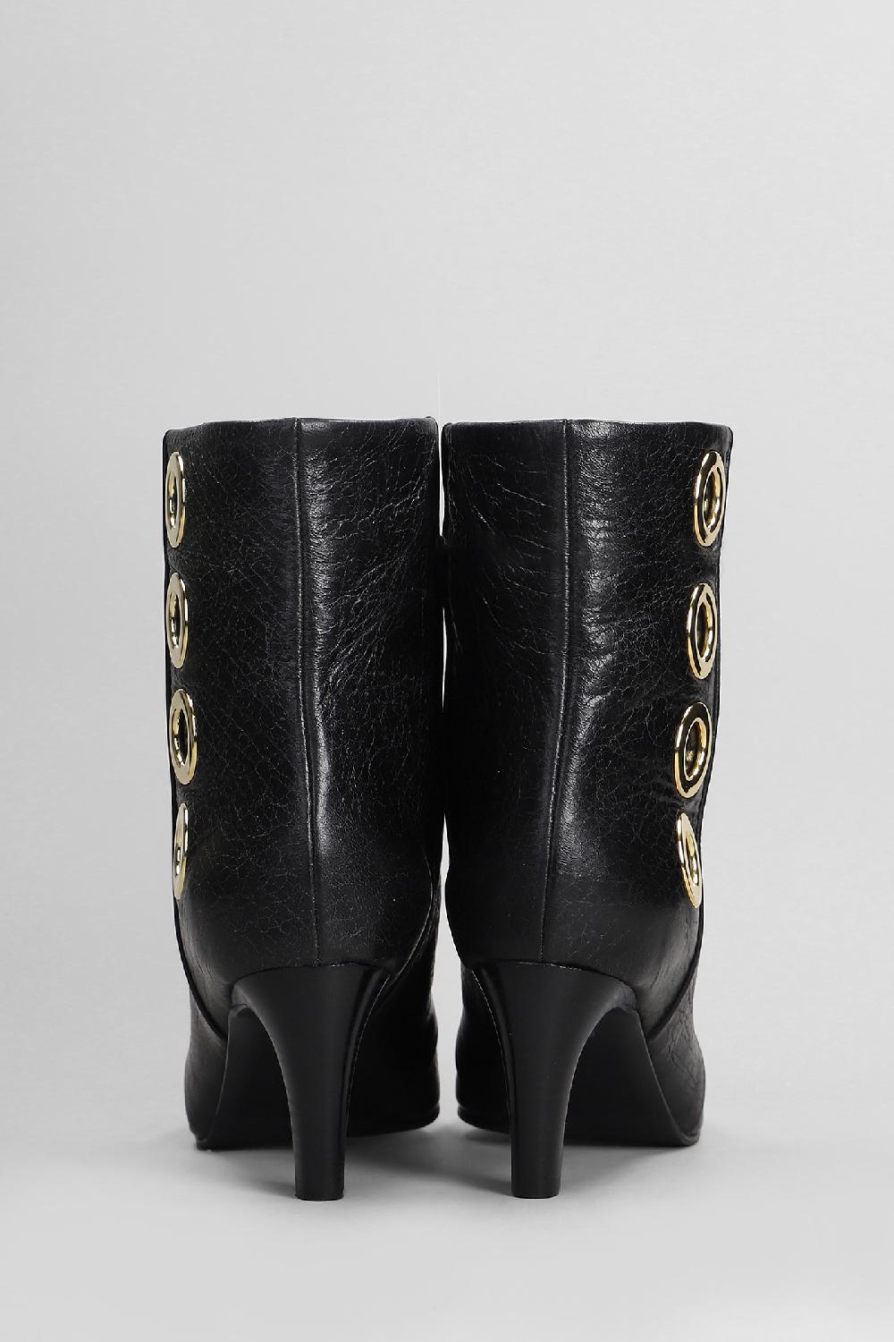 Deliberti Lella Baldi Tronchetti Tacco Alto In Pelle Nera Cod. 407763 - Deliberti The Luxury Shopping