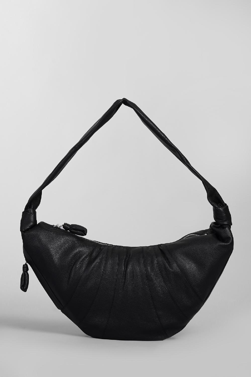 Deliberti LEMAIRE Borsa a spalla large croissant in pelle nera cod. 404499 - Deliberti The Luxury Shopping