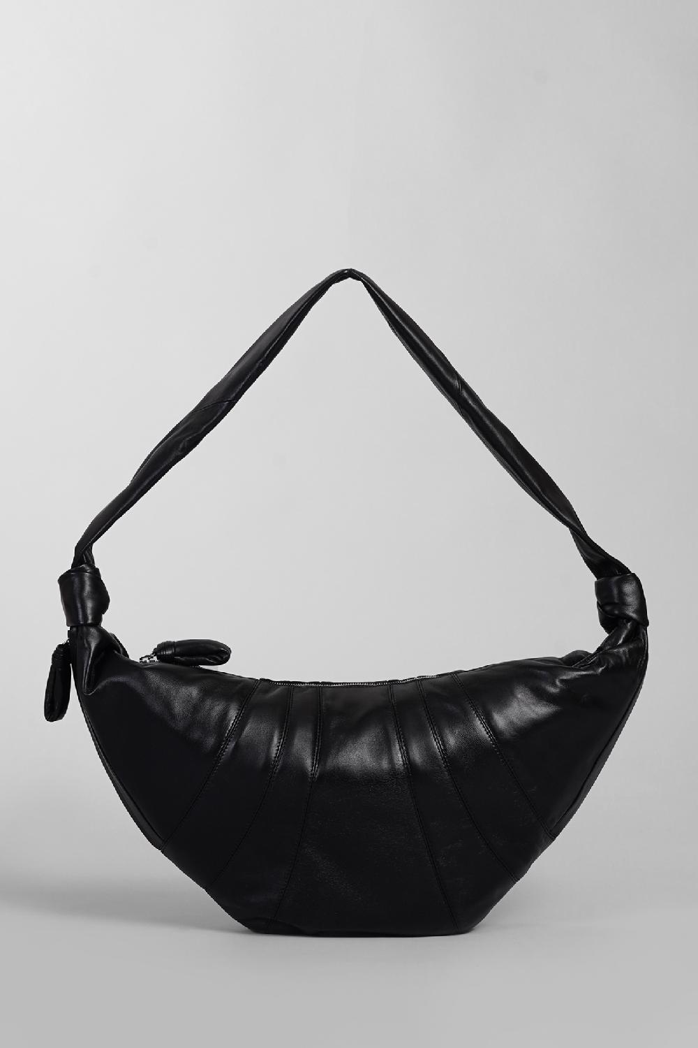 Deliberti LEMAIRE Borsa a spalla large croissant in pelle nera cod. 404545 - Deliberti The Luxury Shopping