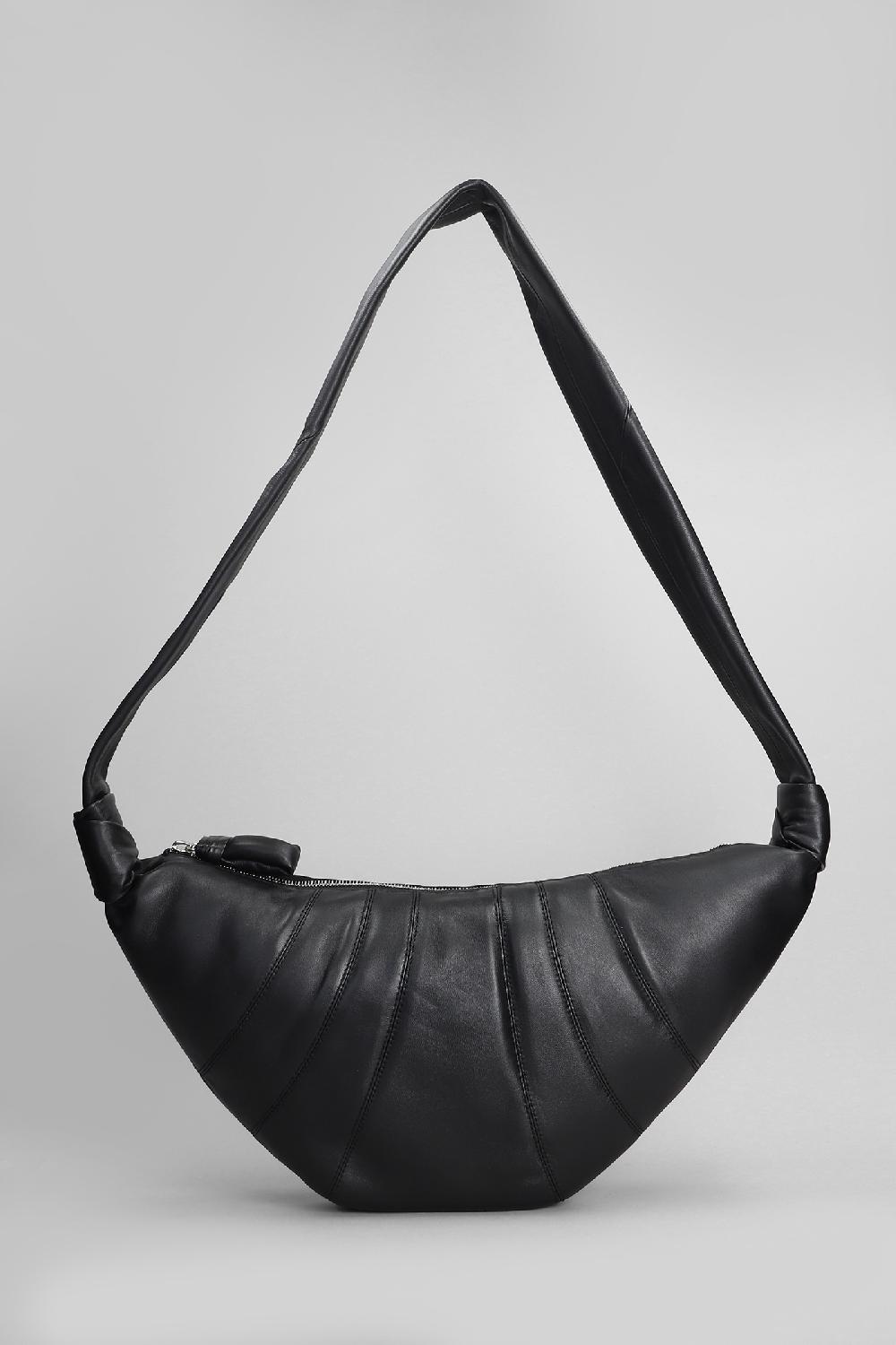 Deliberti LEMAIRE Borsa a spalla medium croissant in pelle nera cod. 404543 - Deliberti The Luxury Shopping