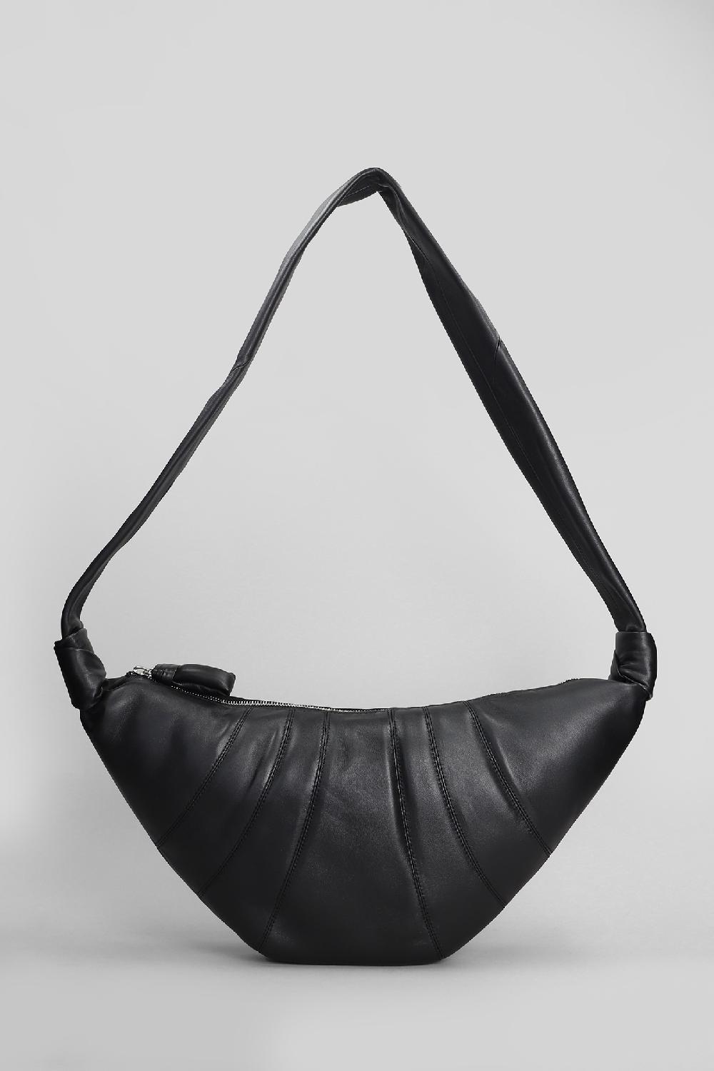 Deliberti LEMAIRE Borsa a spalla meduim croissant in pelle nera cod. 404506 - Deliberti The Luxury Shopping
