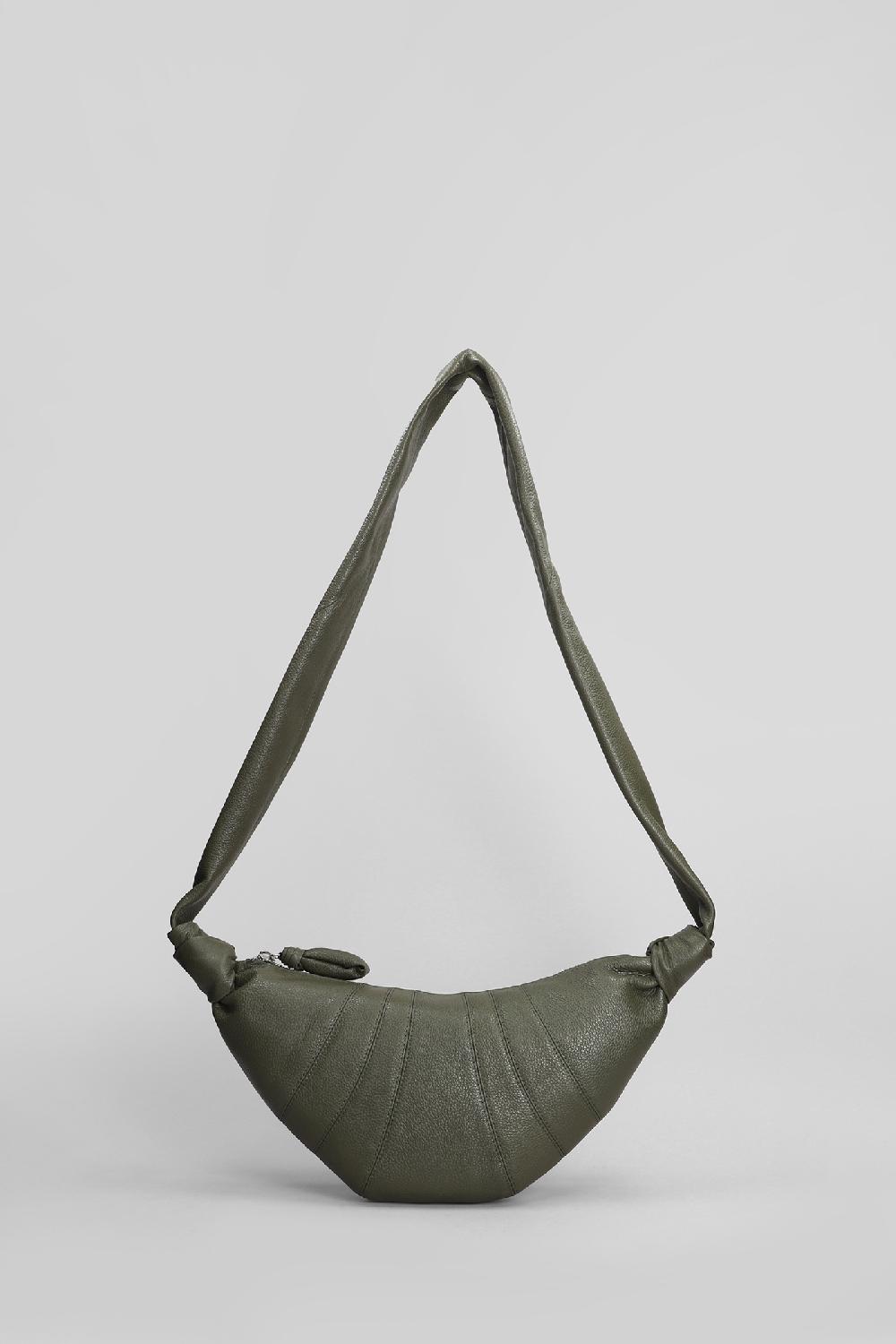 Deliberti LEMAIRE Borsa a spalla small croissant in pelle verde cod. 404544 - Deliberti The Luxury Shopping