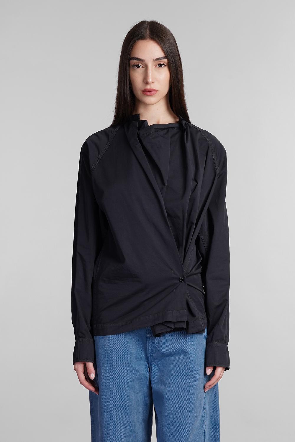 Deliberti LEMAIRE Camicia in cotone nero cod. 406035 - Deliberti The Luxury Shopping