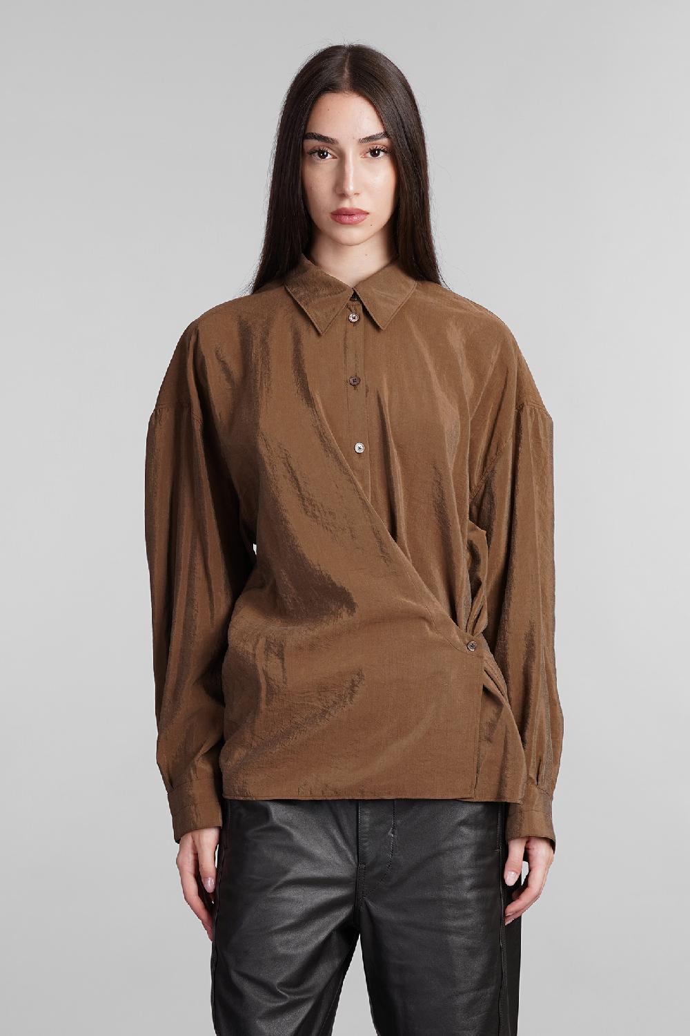 Deliberti LEMAIRE Camicia in seta marrone cod. 406037 - Deliberti The Luxury Shopping