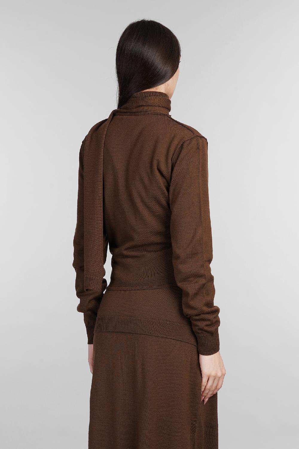 Deliberti LEMAIRE Cardigan In Lana Marrone Cod. 404528 - Deliberti The Luxury Shopping