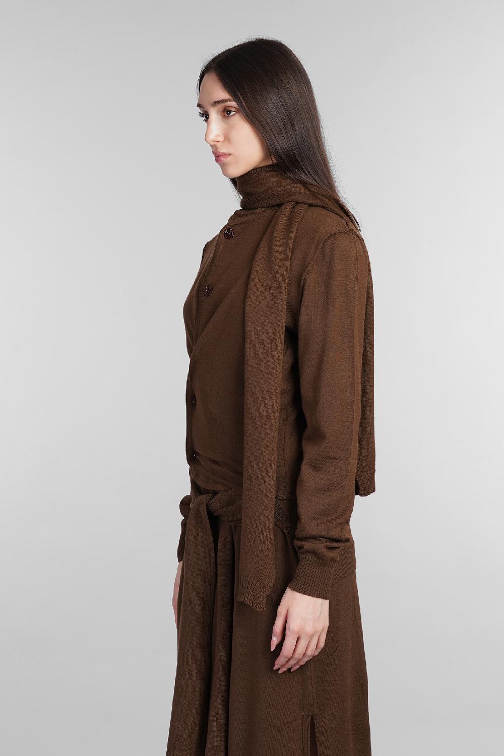 Deliberti LEMAIRE Cardigan In Lana Marrone Cod. 404528 - Deliberti The Luxury Shopping