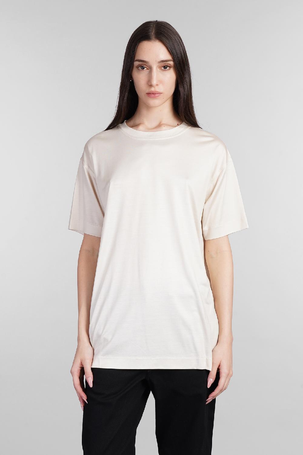 Deliberti LEMAIRE T-shirt in seta beige cod. 404529 - Deliberti The Luxury Shopping