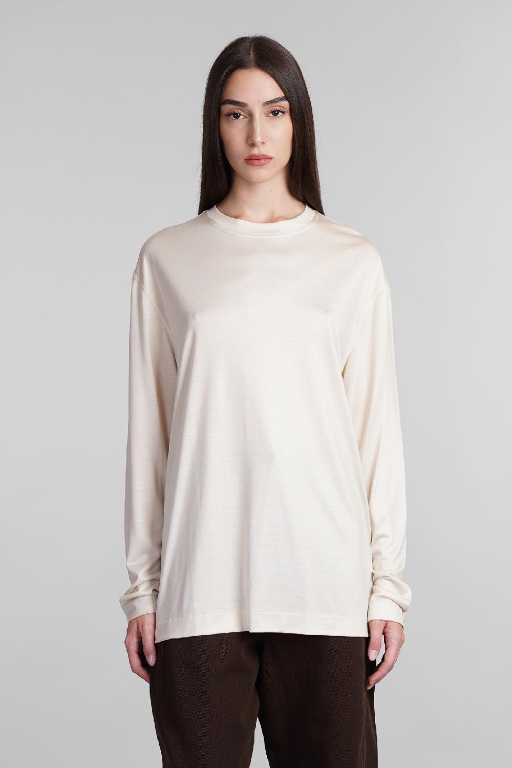 Deliberti LEMAIRE T-shirt in seta beige cod. 404530 - Deliberti The Luxury Shopping