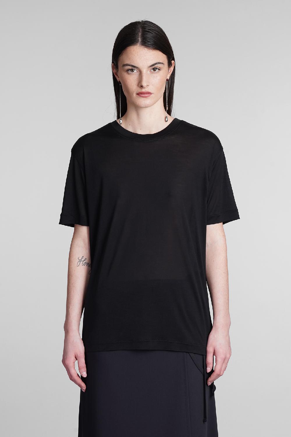 Deliberti LEMAIRE T-shirt in seta nera cod. 394714 - Deliberti The Luxury Shopping