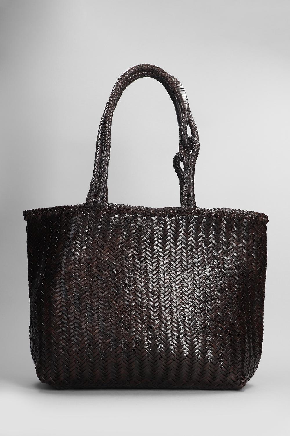 Deliberti LEMAIRE Tote Chevron In Pelle Marrone Cod. 406032 - Deliberti The Luxury Shopping