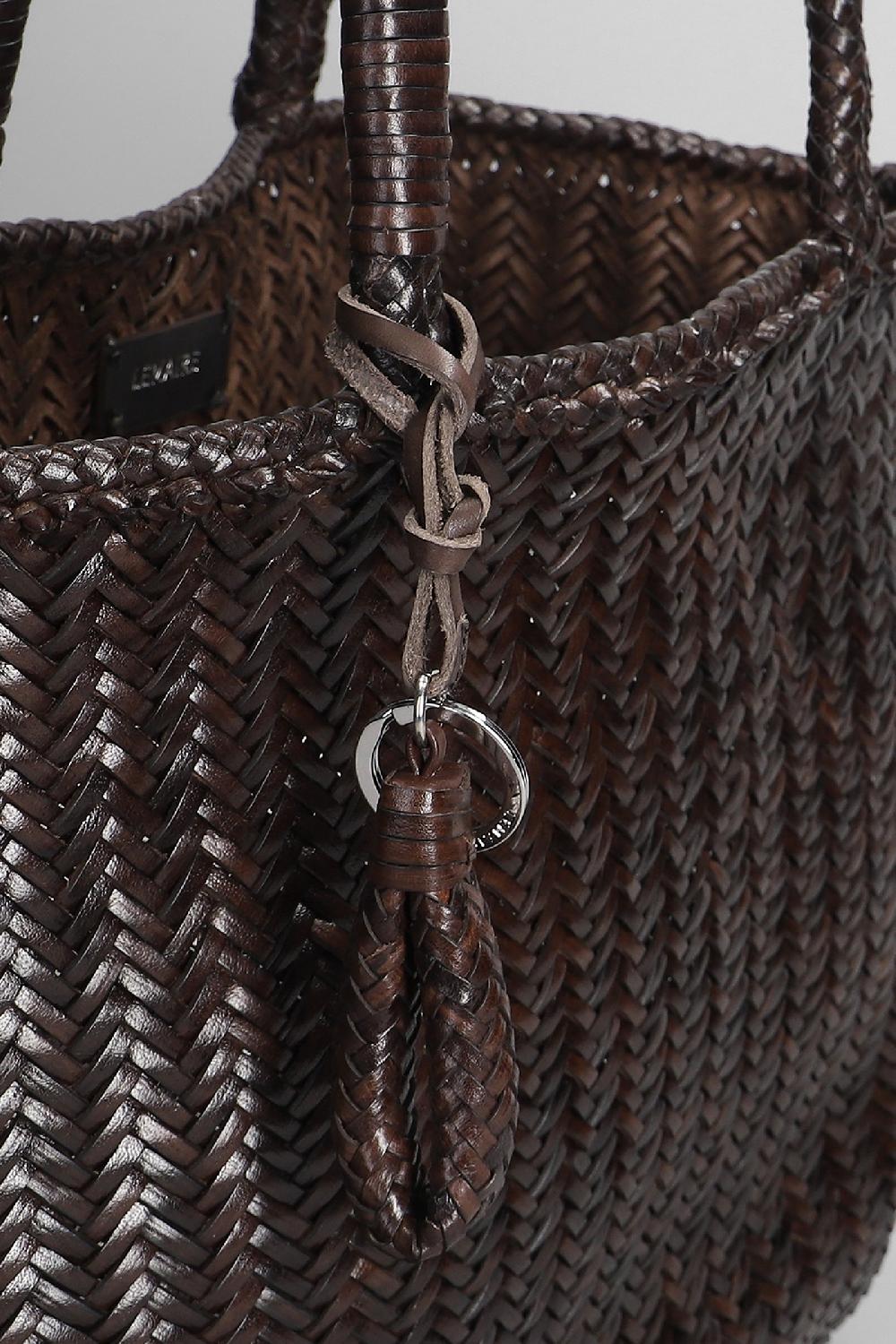 Deliberti LEMAIRE Tote Chevron In Pelle Marrone Cod. 406032 - Deliberti The Luxury Shopping