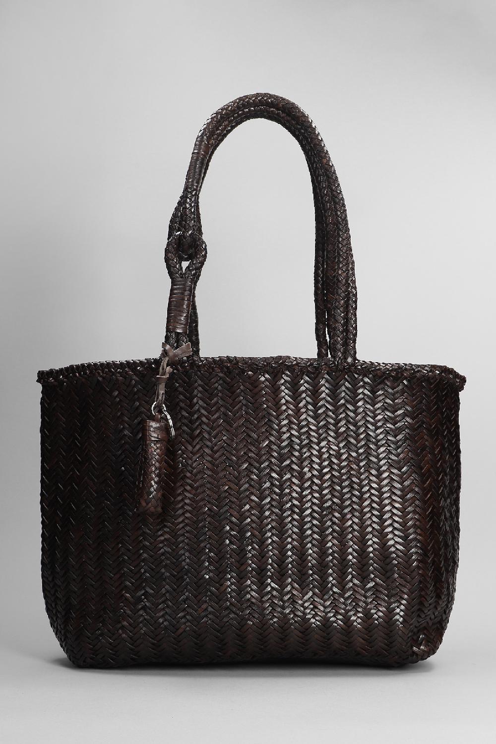 Deliberti LEMAIRE Tote chevron in pelle marrone cod. 406032 - Deliberti The Luxury Shopping