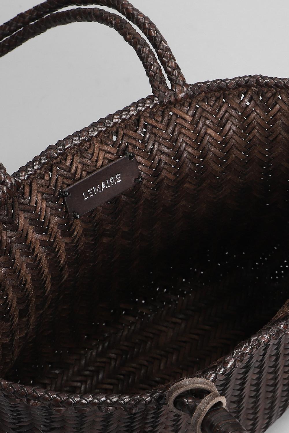 Deliberti LEMAIRE Tote Chevron In Pelle Marrone Cod. 406033 - Deliberti The Luxury Shopping