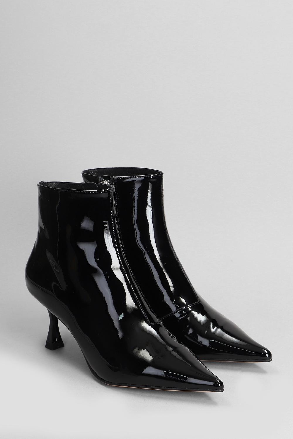 Deliberti Lola Cruz Tronchetti Tacco Alto Jazmine In Vernice Nera Cod. 405336 - Deliberti The Luxury Shopping