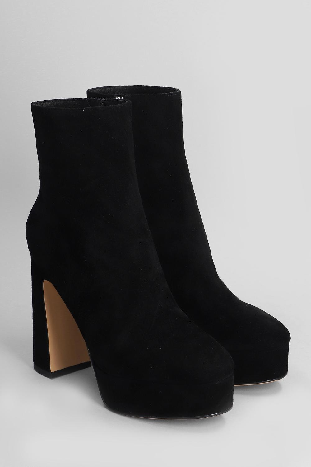Deliberti Lola Cruz Tronchetti Tacco Alto Leste In Camoscio Nero Cod. 404570 - Deliberti The Luxury Shopping