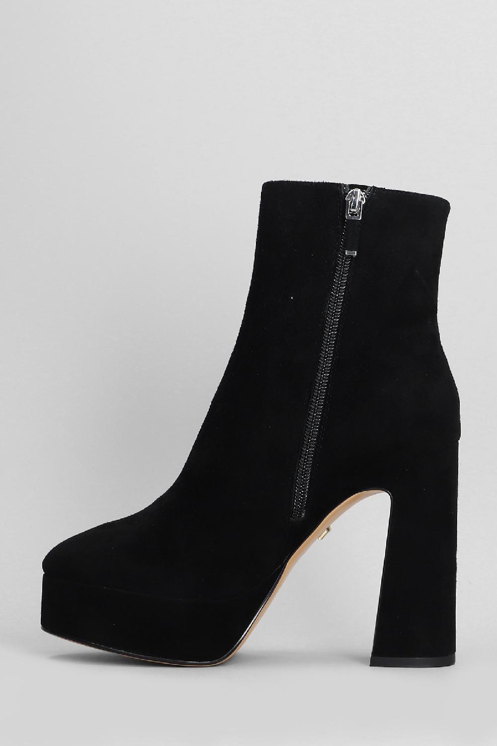 Deliberti Lola Cruz Tronchetti Tacco Alto Leste In Camoscio Nero Cod. 404570 - Deliberti The Luxury Shopping