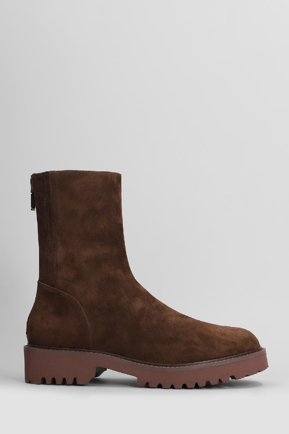 Deliberti Lola Cruz Tronchetti tacco basso eliz in camoscio marrone cod. 405335 - Deliberti The Luxury Shopping