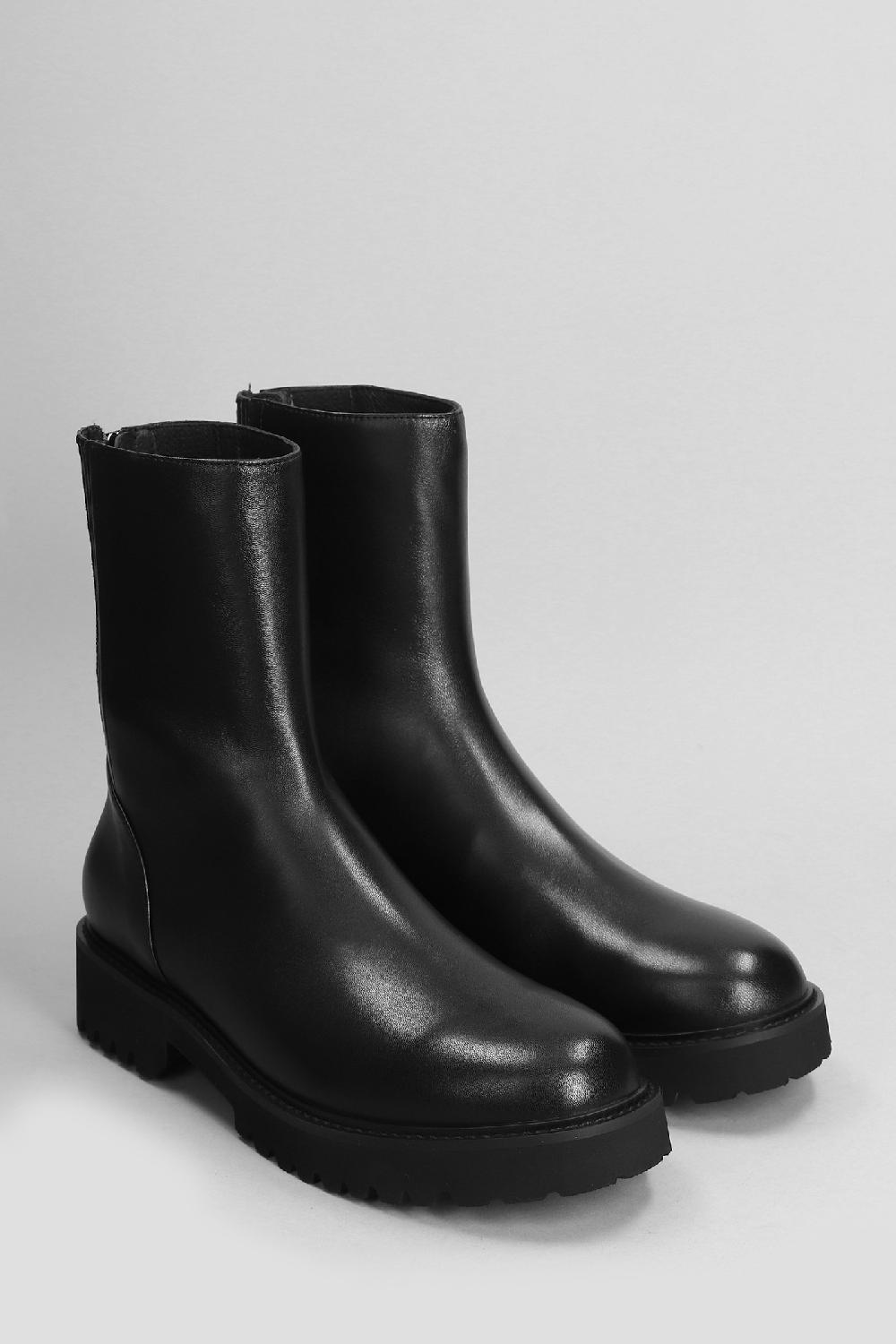 Deliberti Lola Cruz Tronchetti Tacco Basso Eliz In Pelle Nera Cod. 405334 - Deliberti The Luxury Shopping