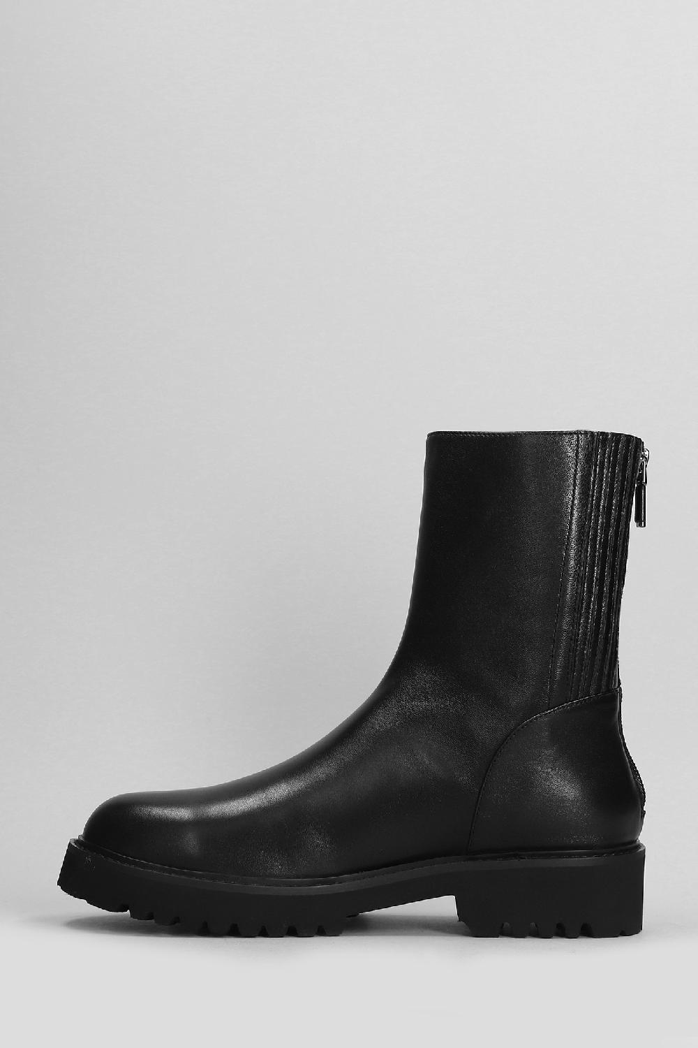 Deliberti Lola Cruz Tronchetti Tacco Basso Eliz In Pelle Nera Cod. 405334 - Deliberti The Luxury Shopping