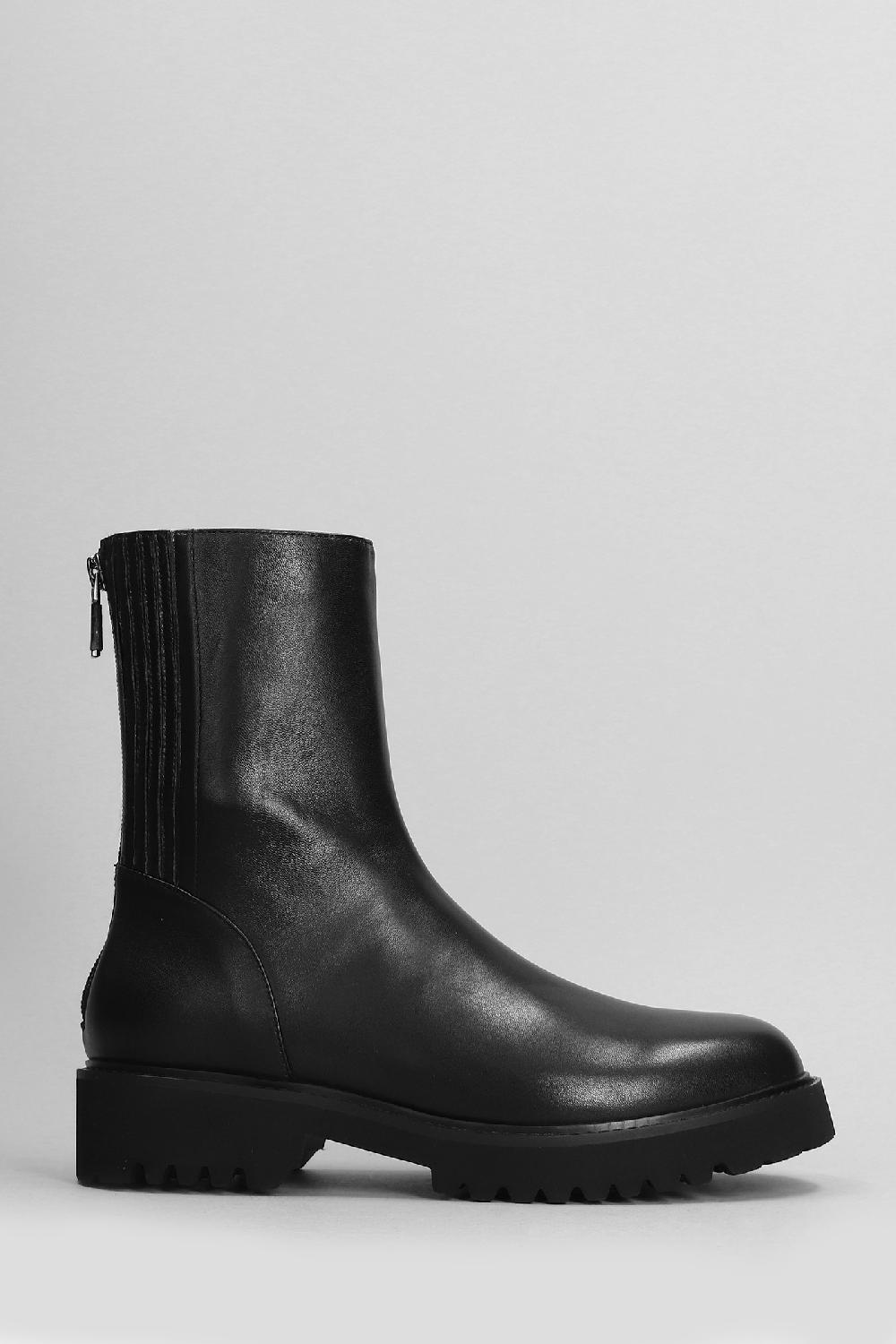 Deliberti Lola Cruz Tronchetti tacco basso eliz in pelle nera cod. 405334 - Deliberti The Luxury Shopping