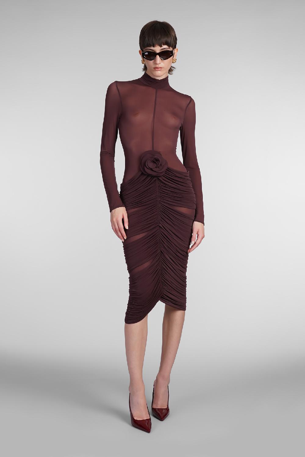 Deliberti Magda Butrym Abito In Cupro Bordeaux Cod. 403008 - Deliberti The Luxury Shopping