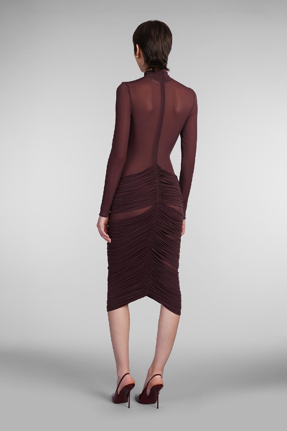 Deliberti Magda Butrym Abito In Cupro Bordeaux Cod. 403008 - Deliberti The Luxury Shopping