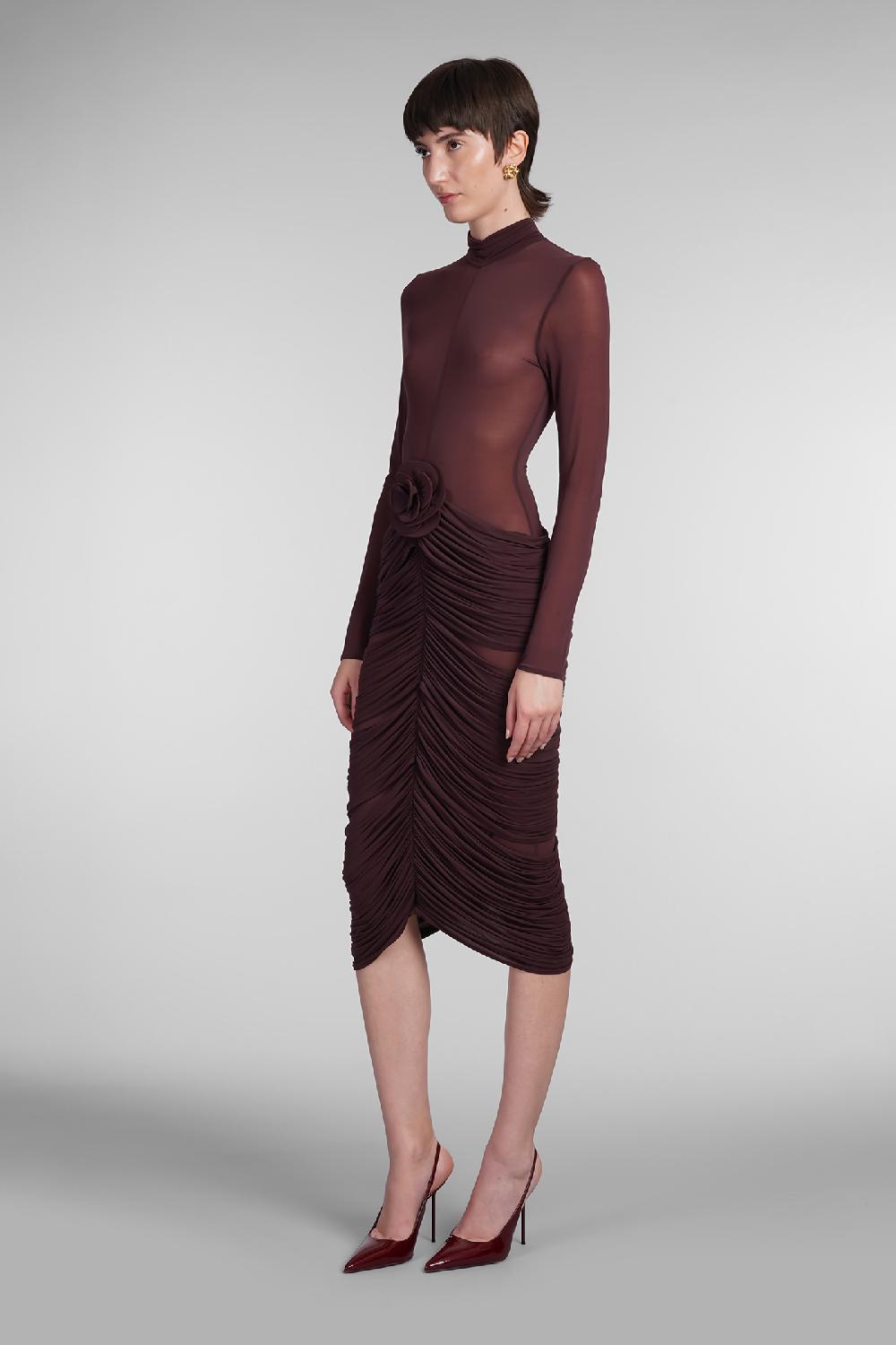 Deliberti Magda Butrym Abito In Cupro Bordeaux Cod. 403008 - Deliberti The Luxury Shopping